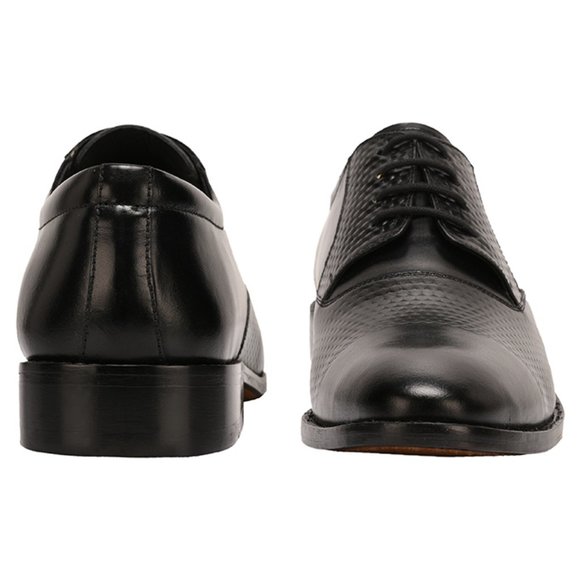 Black Leather Oxford Shoes with Broguing and Lace-Up Closure - Picture 2 of 5